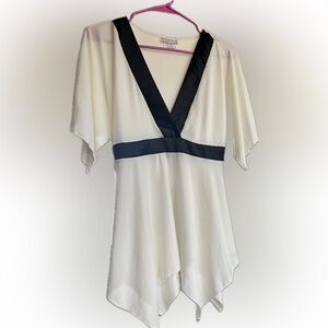 Elegant Black and White Women's flowing top